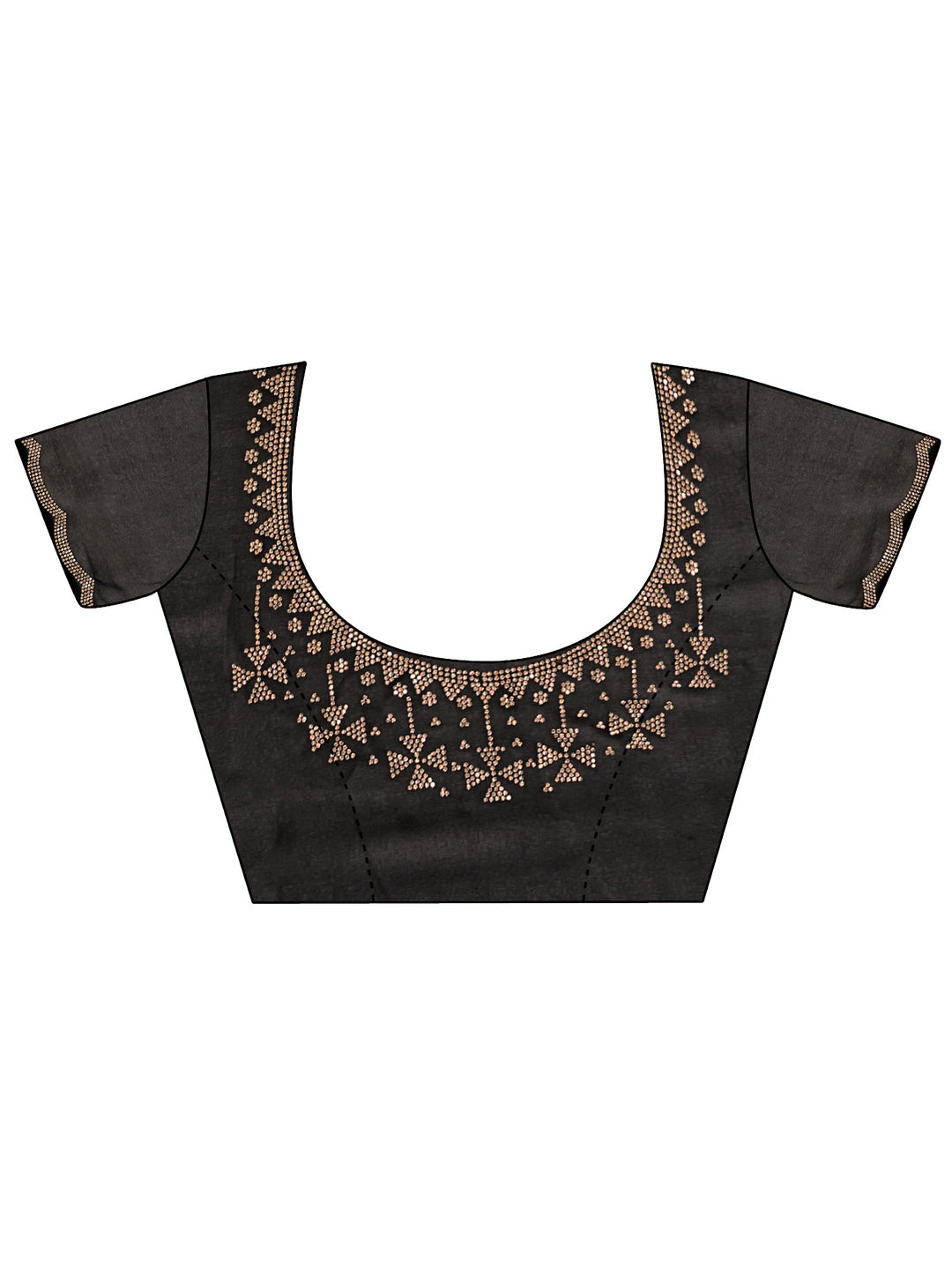 Libas Black Sequin and Stone Work Embellished Georgette Saree