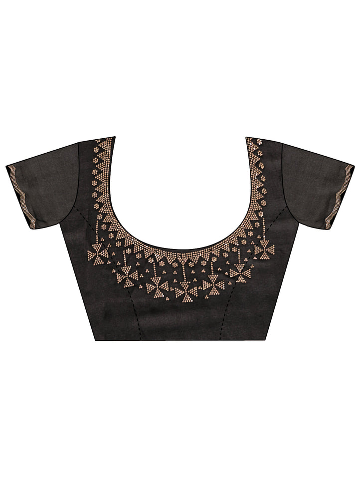 Libas Black Sequin and Stone Work Embellished Georgette Saree