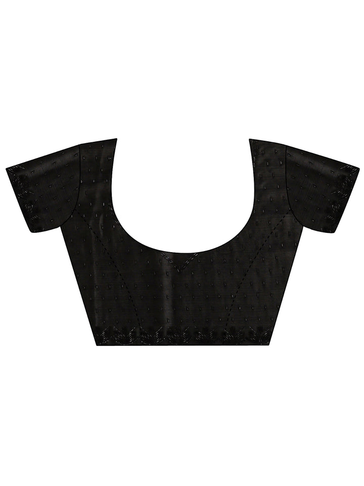 Libas Art Black Tissue Saree with Embellished Border