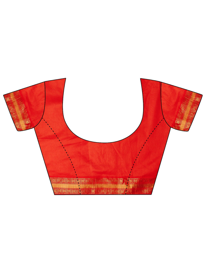 Libas Orange Ethnic Woven Design Silk Blend Tassel Saree