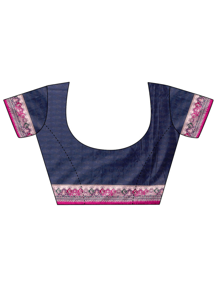 Libas Dark Blue Pichwai Digital Print Silk Blend Saree