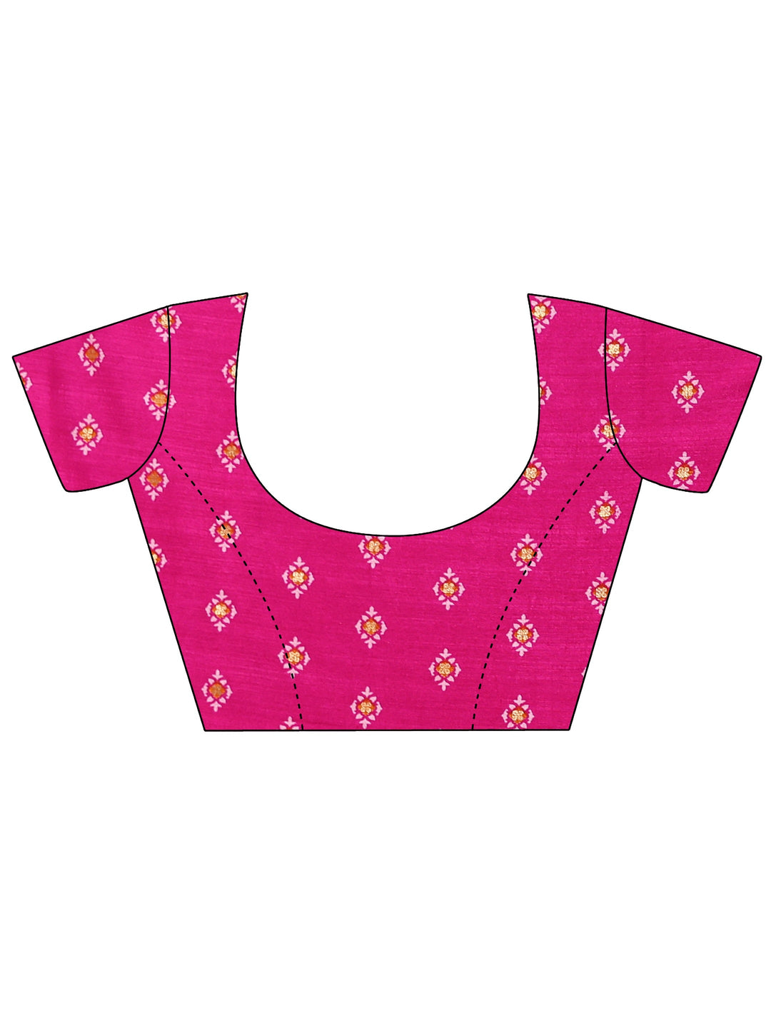 Libas Cream and Pink Silk Blend Saree with Printed Border