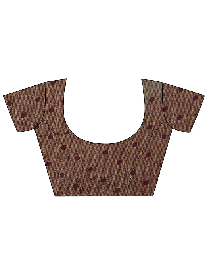 Libas Wine Geometric Woven Design Silk Blend Saree