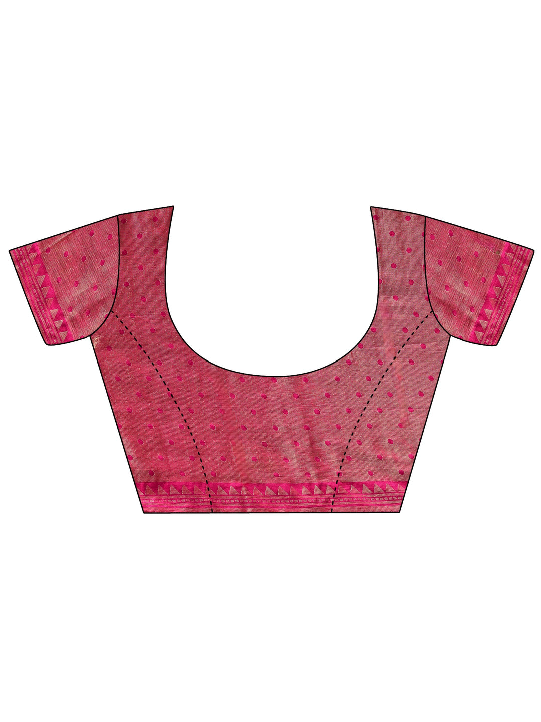 Libas Pink Geometric Woven Design Silk Blend Saree