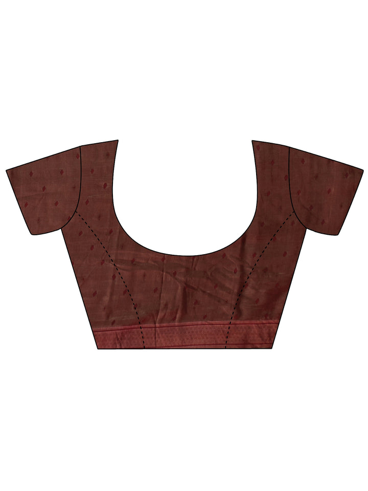 Libas Maroon Floral Woven Design Silk Blend Saree