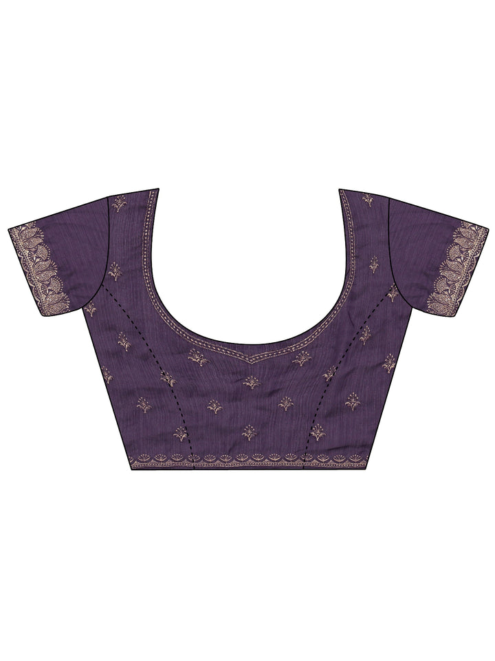 Libas Imperial Purple Stone Work Embellished Chiffon Saree