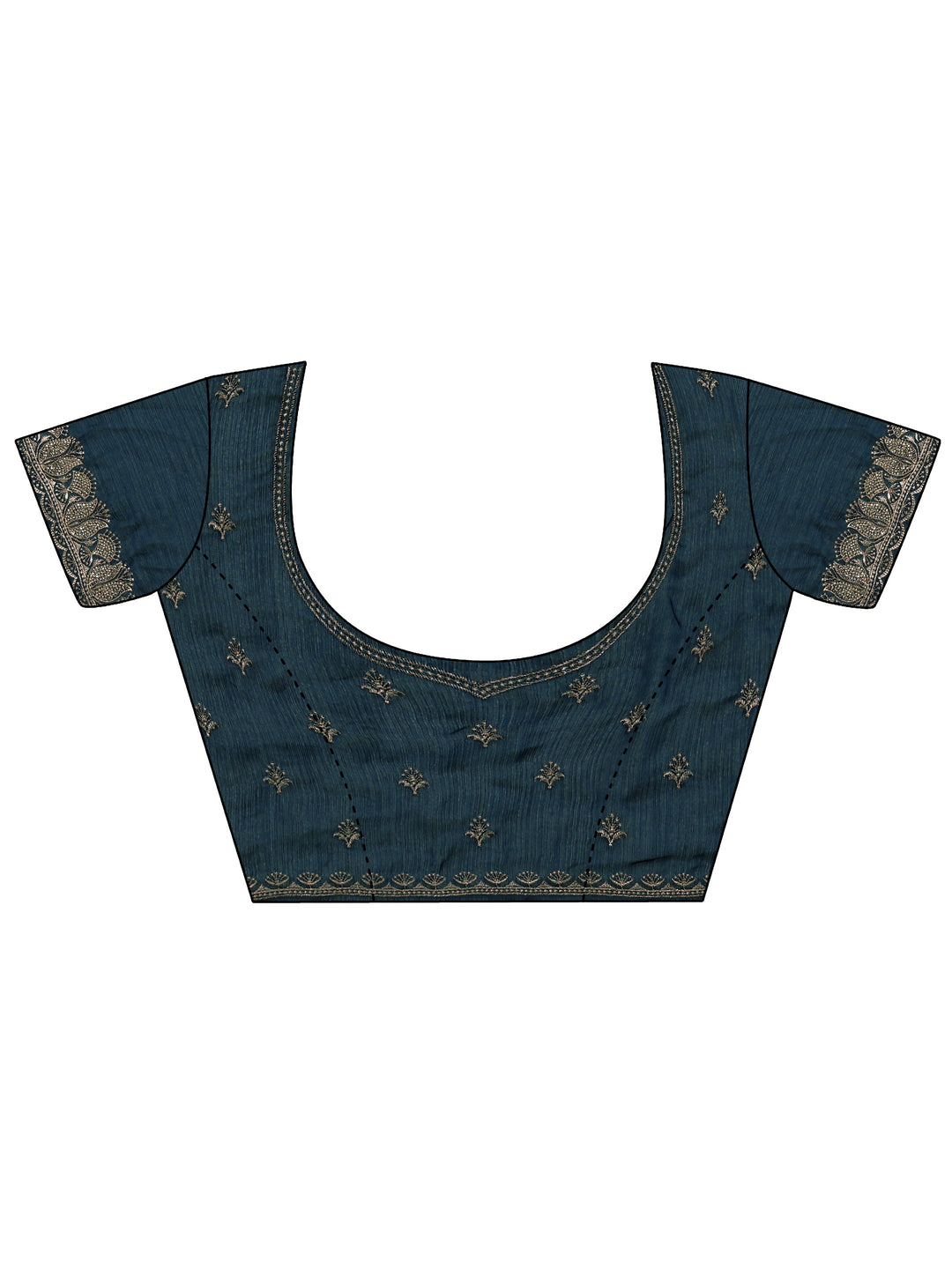 Libas Navy Blue Stone Work Embellished Chiffon Saree