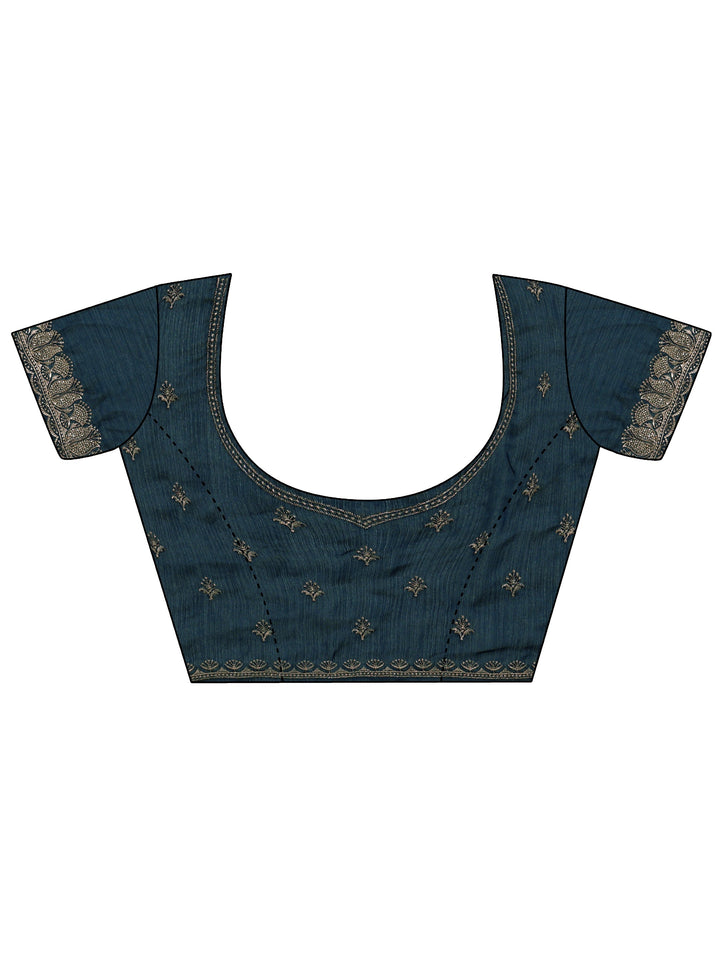Libas Navy Blue Stone Work Embellished Chiffon Saree