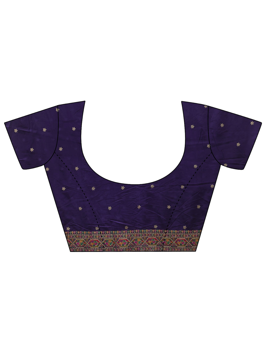 Libas Art Purple Mughal Woven Design Satin Saree with Stone Work