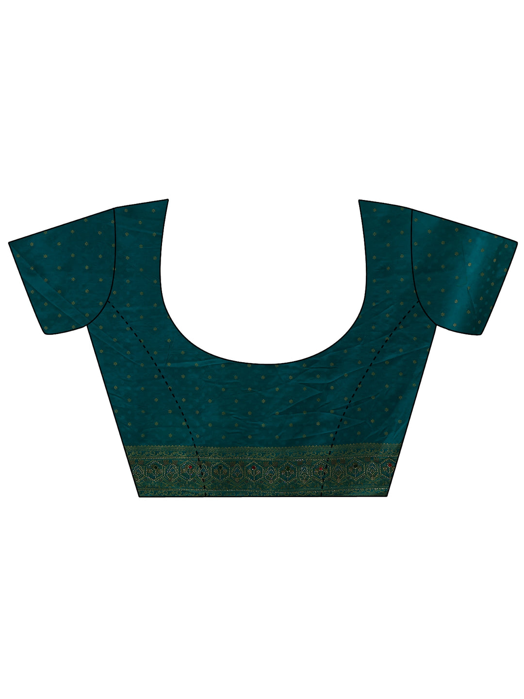 Libas Art Sea Green Floral Woven Design Silk Blend Saree with Stone Work