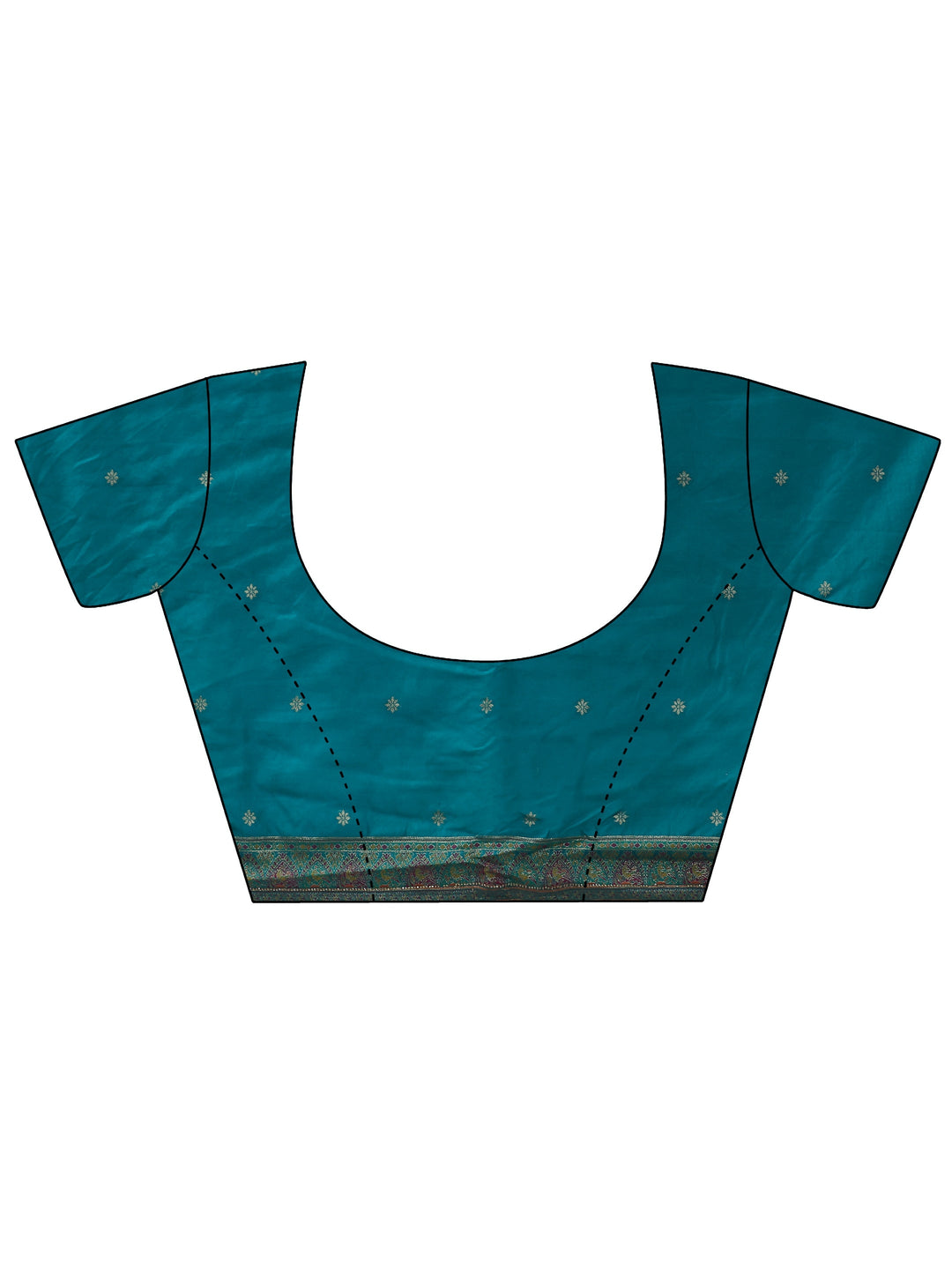 Libas Turquoise Woven Design Silk Blend Saree with Embroidered Border