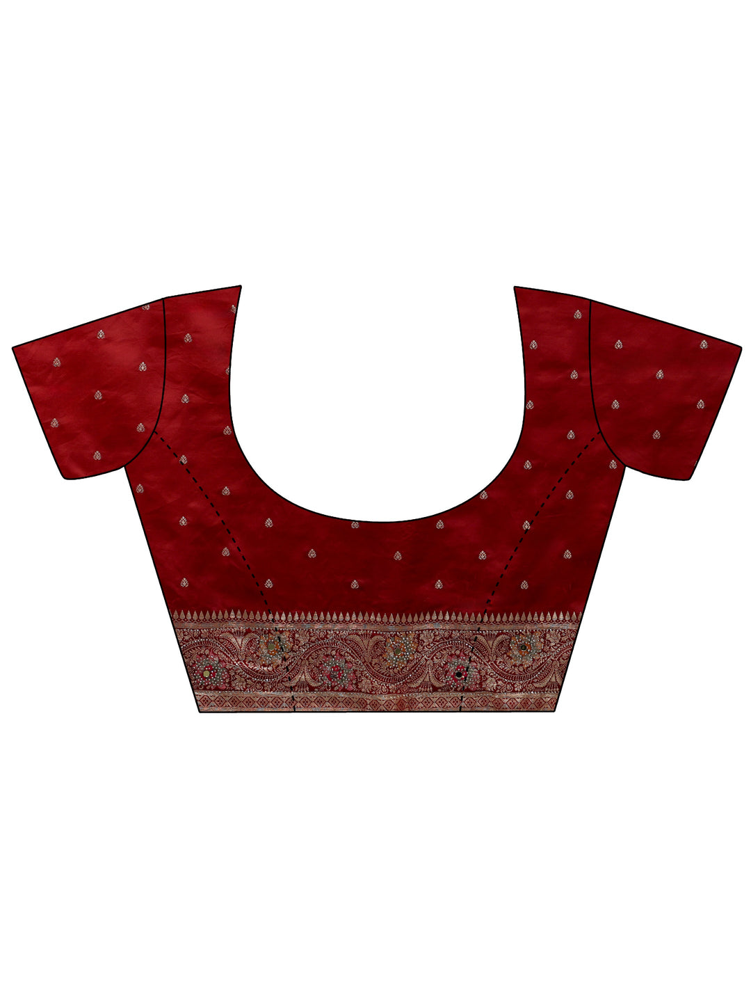 Libas Art Maroon Ethnic Woven Design Stone Work Satin Saree