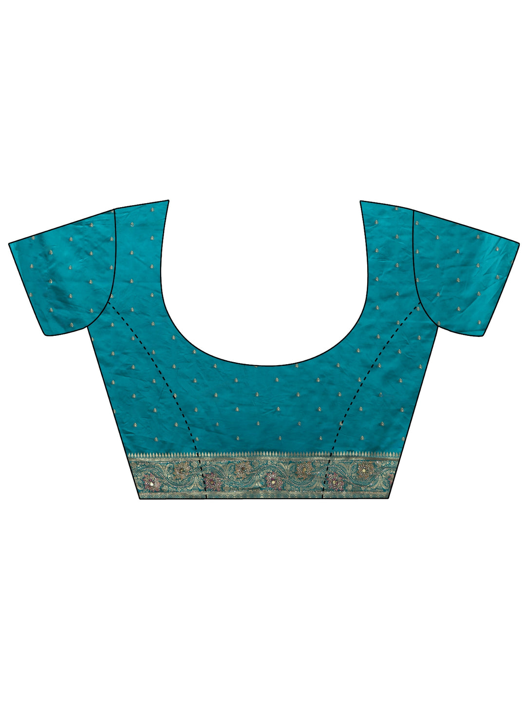 Libas Art Blue Woven Design Satin Saree with Stone Work