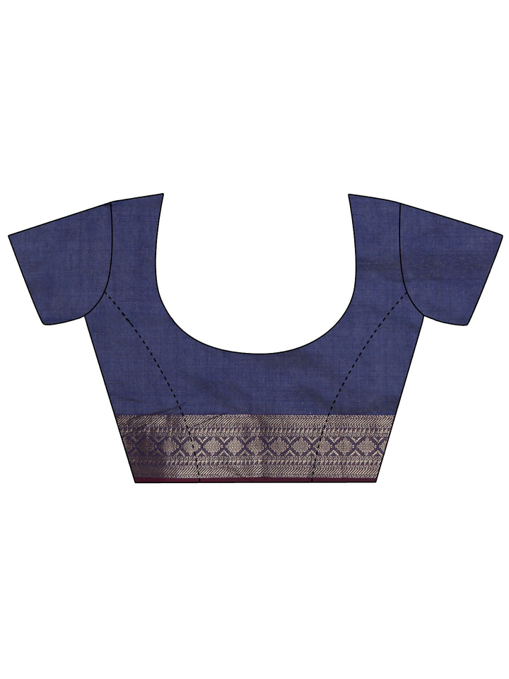 Libas Blue Woven Design Silk Blend Tassel Saree