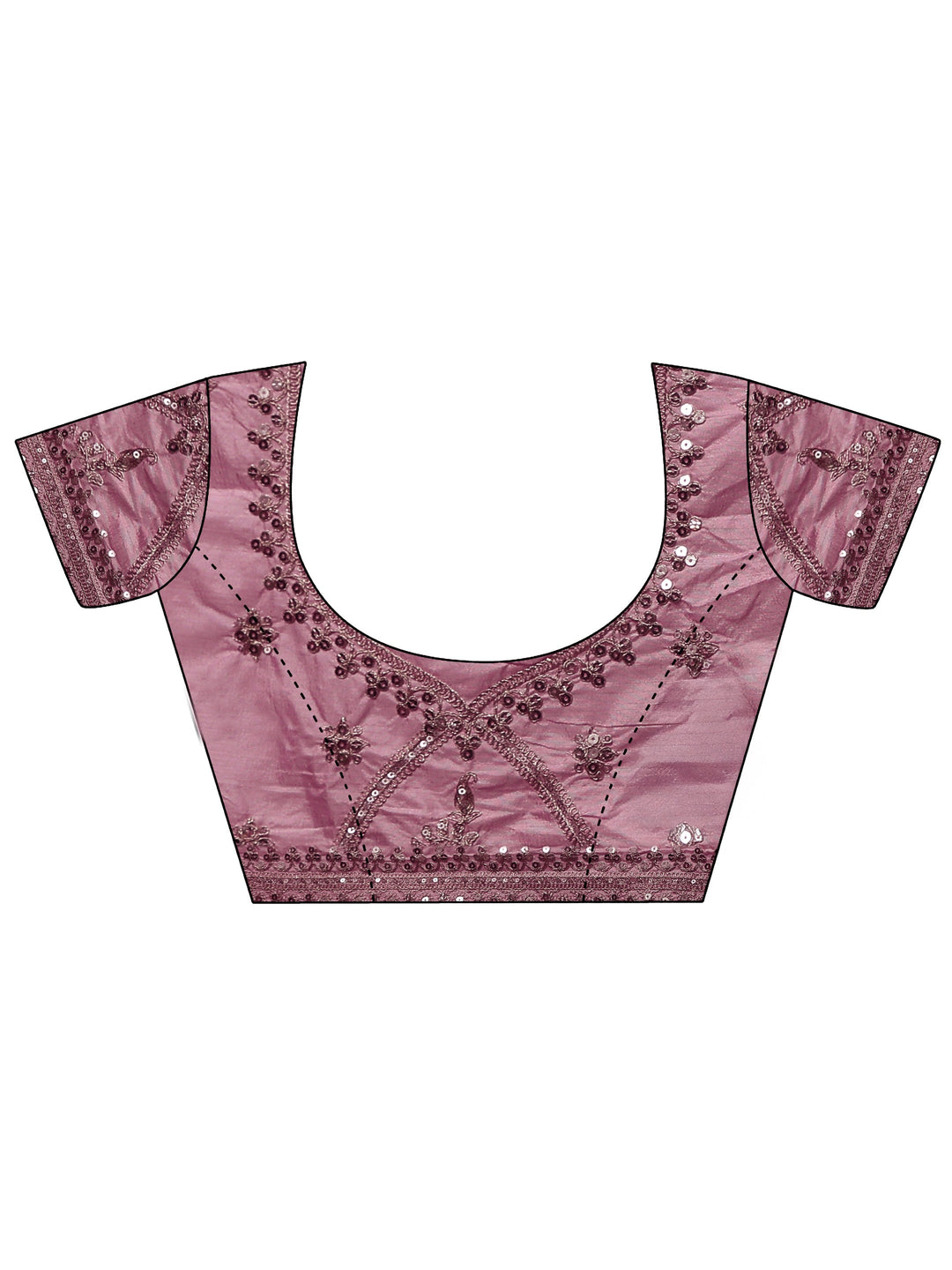 Libas Rani Pink Embroidered Satin Saree with Sequin Embellishments
