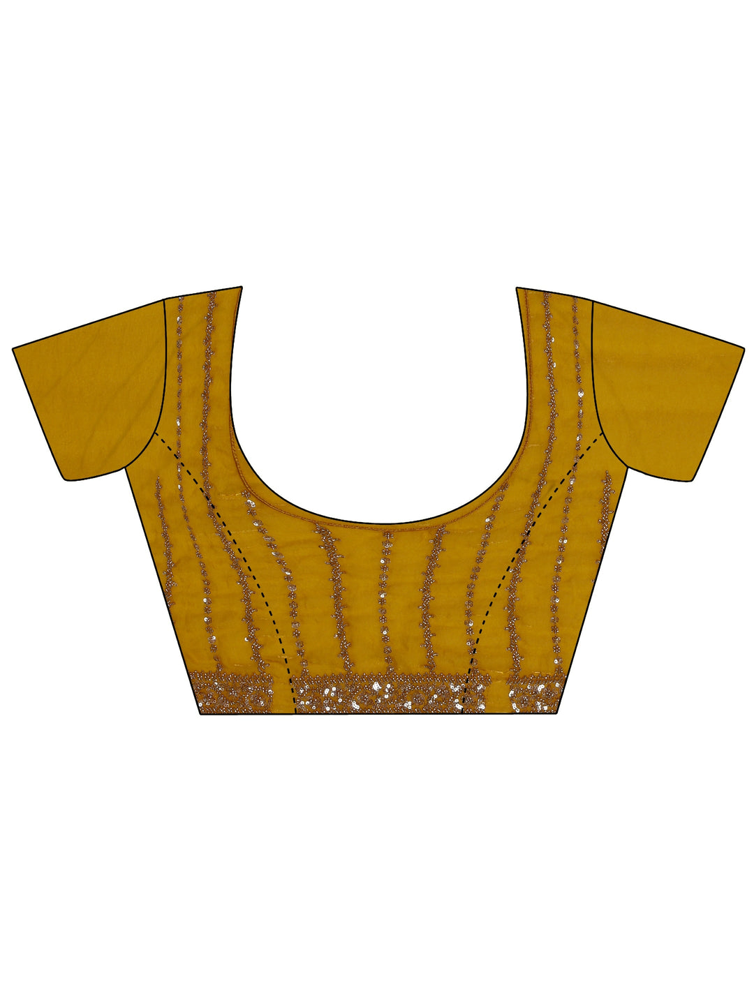 Libas Art Mustard Embellished Tissue Saree