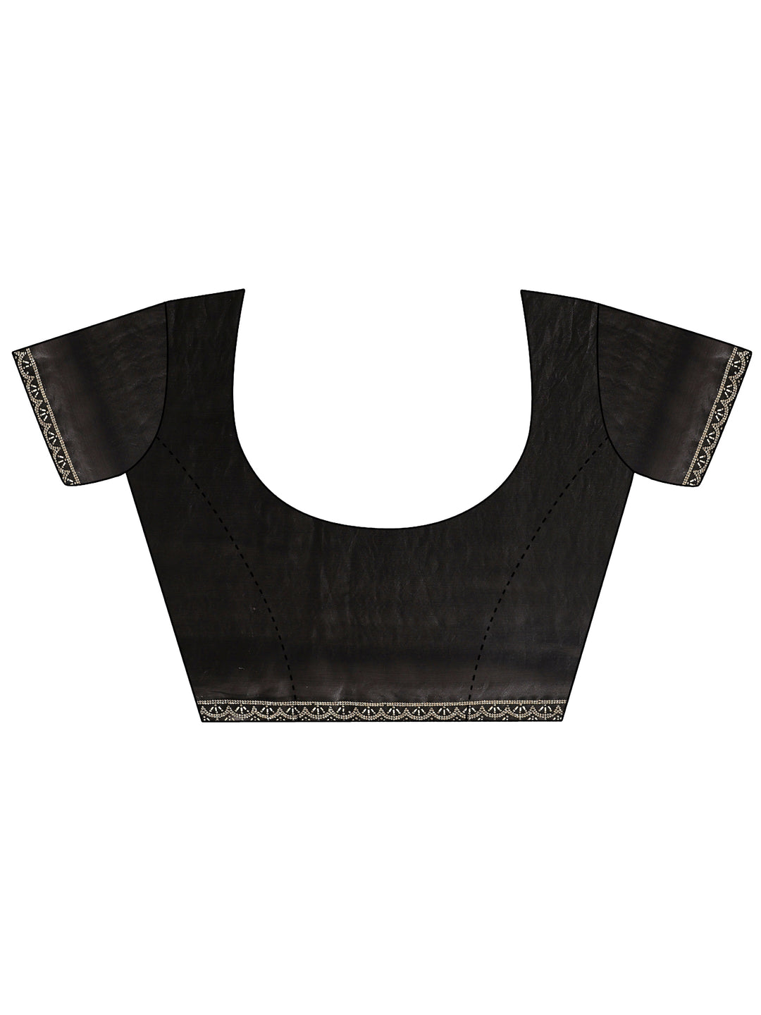 Libas Black Floral Printed Tissue Saree with Embellished Border