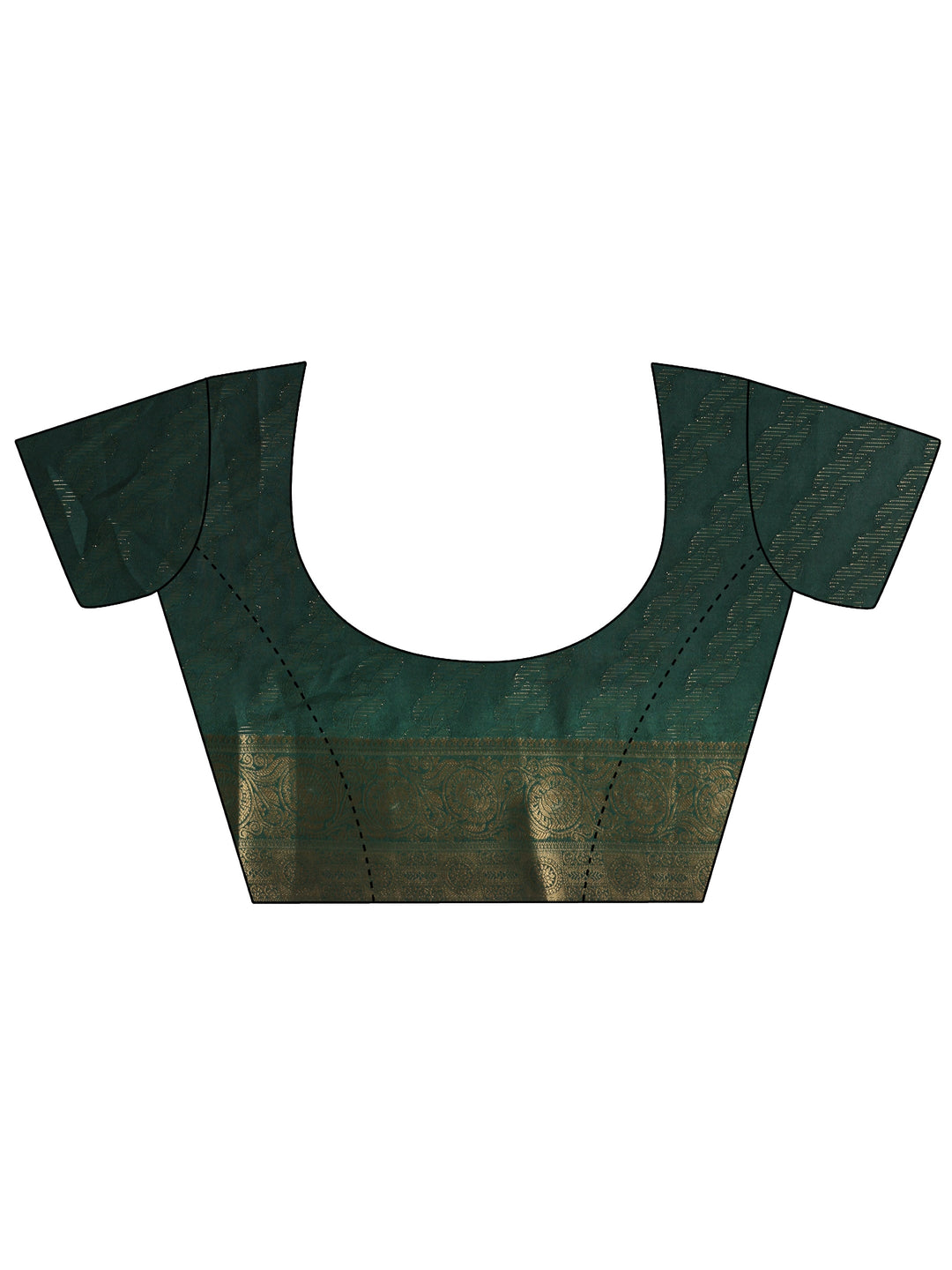 Libas Bottle Green Woven Design Silk Blend Tassel Saree