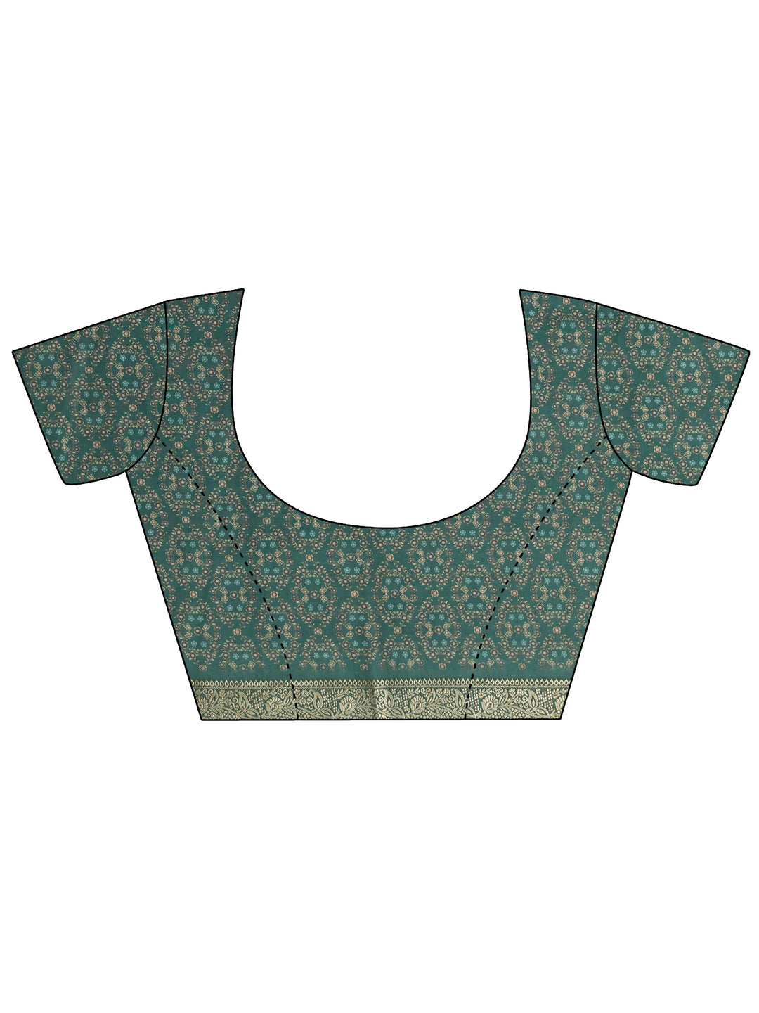 Libas Green Jharokha Printed Silk Blend Saree