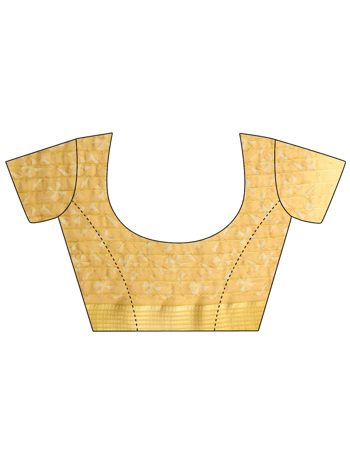 Libas Mustard Striped Georgette Tassel Saree with Embellishments