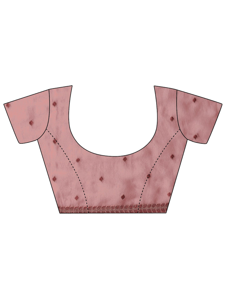 Libas Mauve Tissue Saree with Embellished Scalloped Border