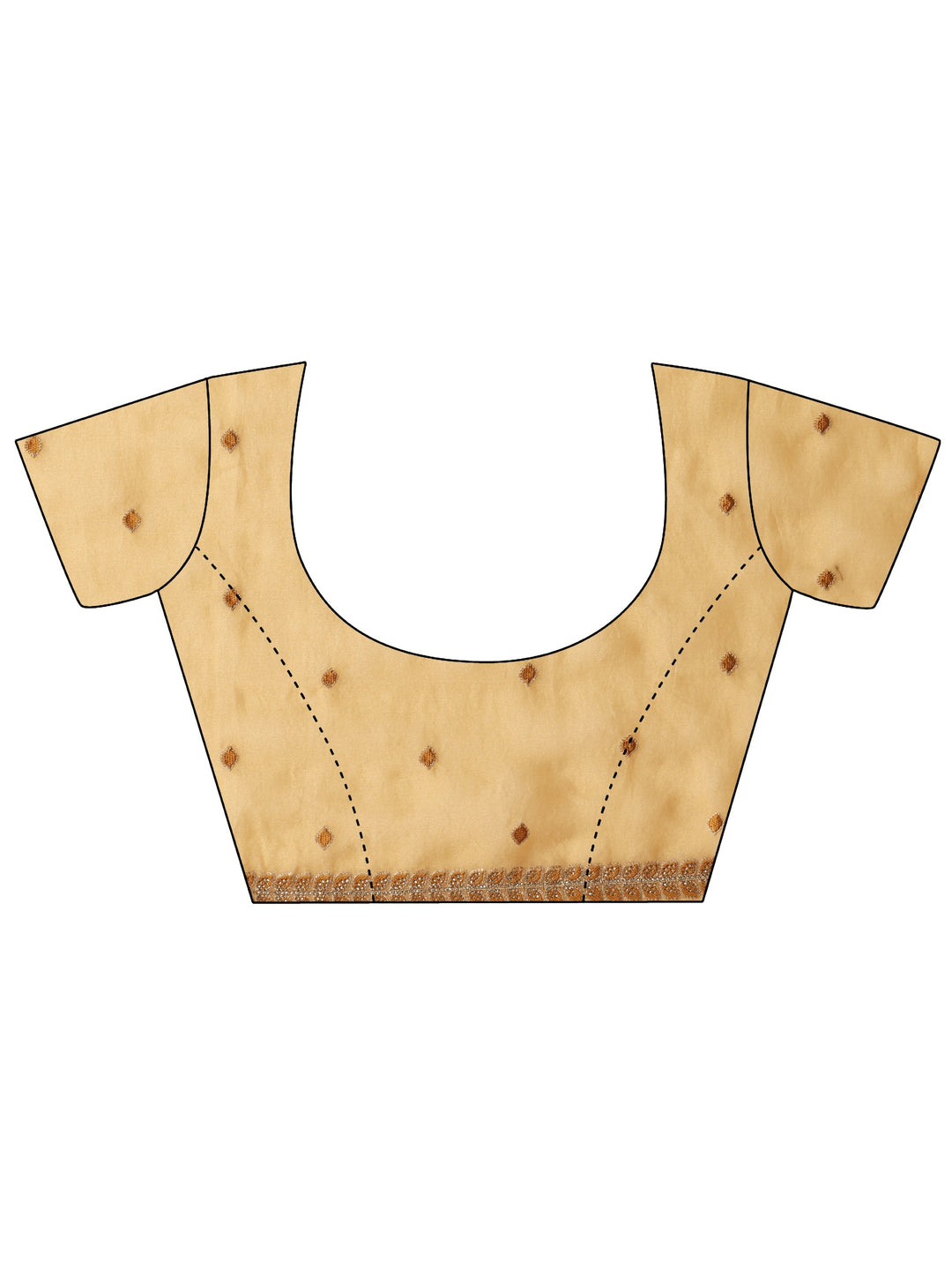 Libas Mustard Tissue Saree with Embellished Scalloped Border