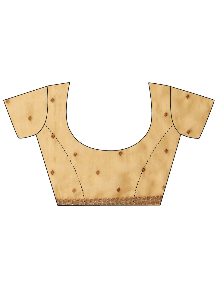Libas Mustard Tissue Saree with Embellished Scalloped Border