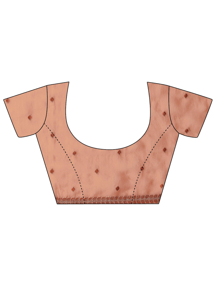 Libas Orange Tissue Saree with Embellished Scalloped Border