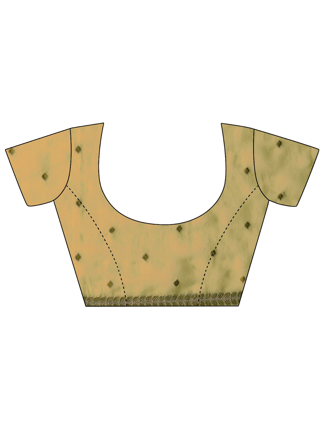 Libas Green Tissue Saree with Embellished Scalloped Border
