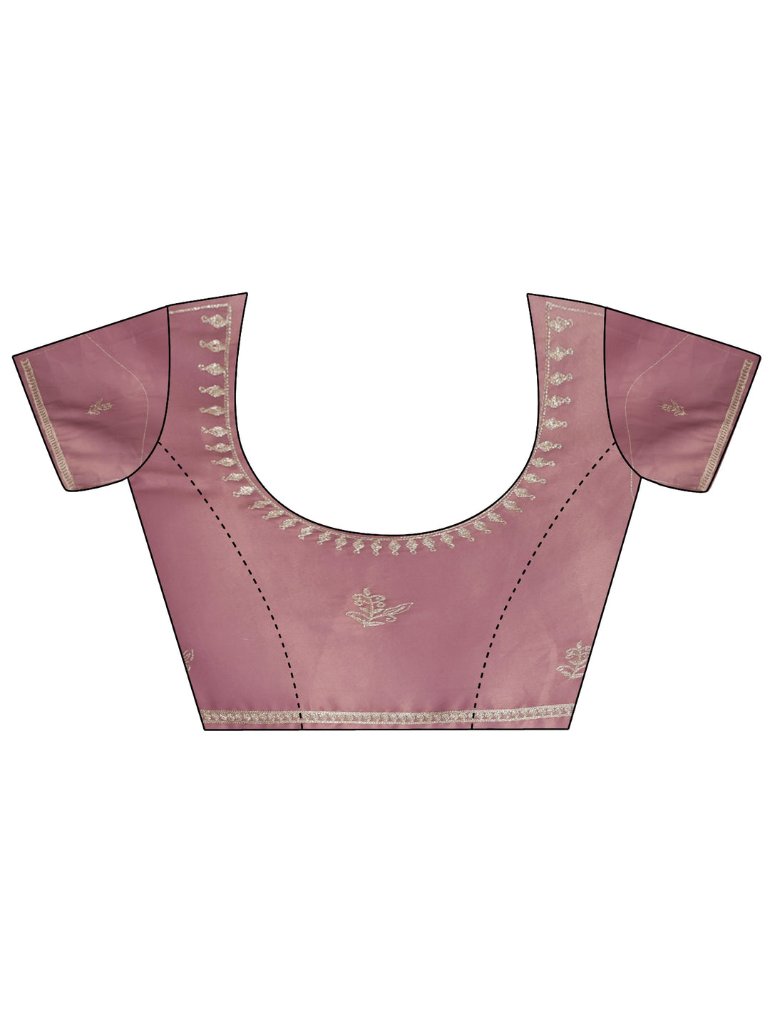 Libas Pink Floral Embroidered Tissue Saree