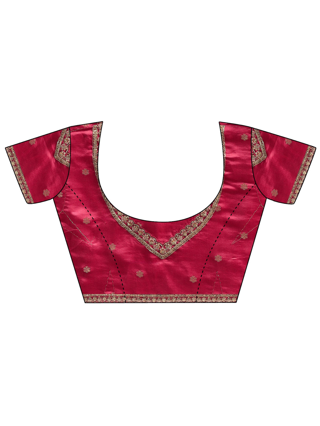 Libas Art Pink Floral Woven Design Silk Blend Saree with Potli Bag