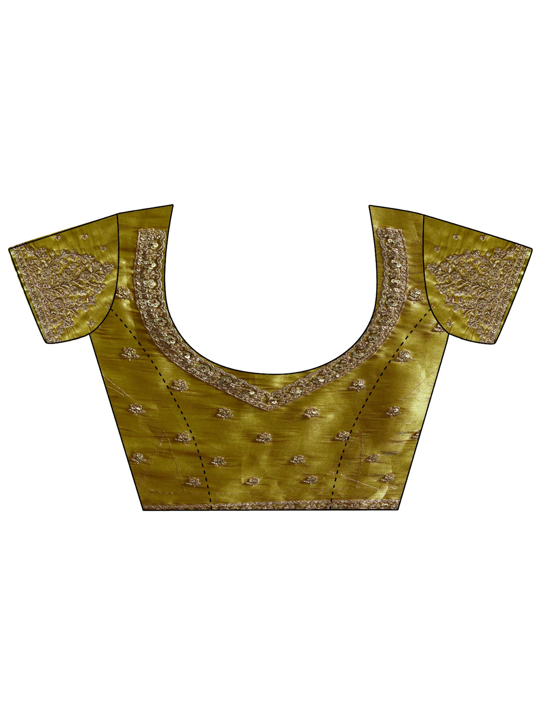 Libas Art Henna Green Woven Design Silk Blend Saree with Potli Bag