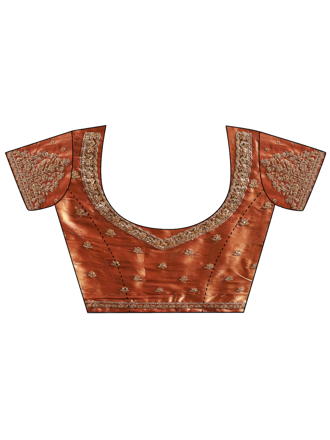 Libas Art Rust Woven Design Silk Blend Saree with Potli Bag