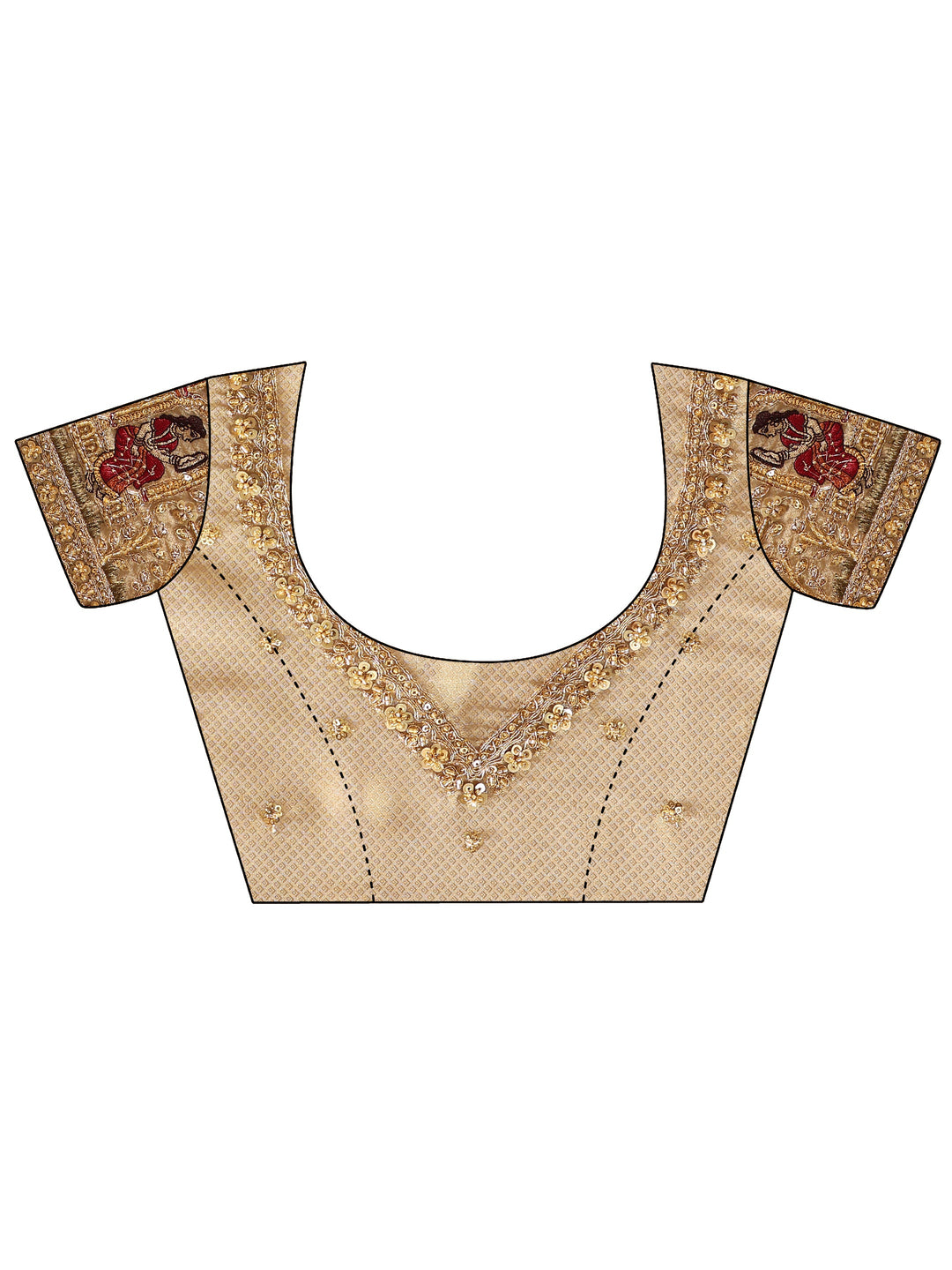 Libas Art Golden Woven Design Silk Blend Saree with Potli Bag