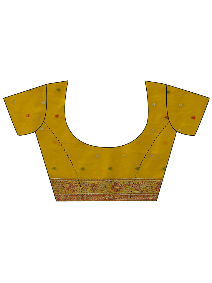 Libas Art Mustard Ethnic Woven Design Silk Blend Saree