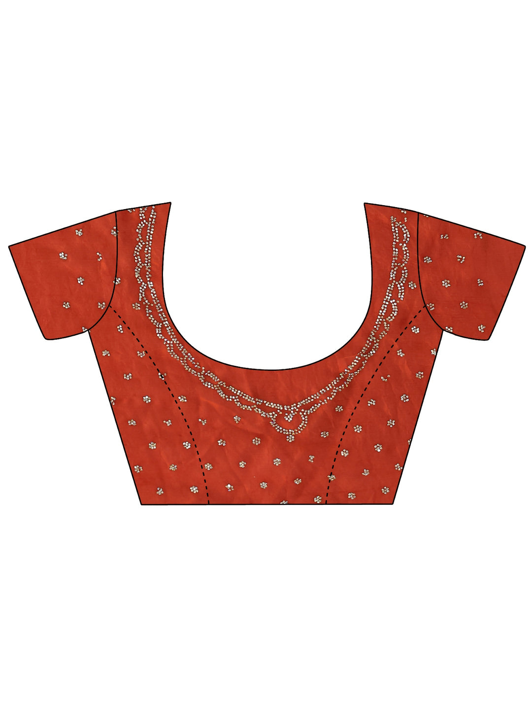 Libas Burnt Orange Embellished Tissue Saree