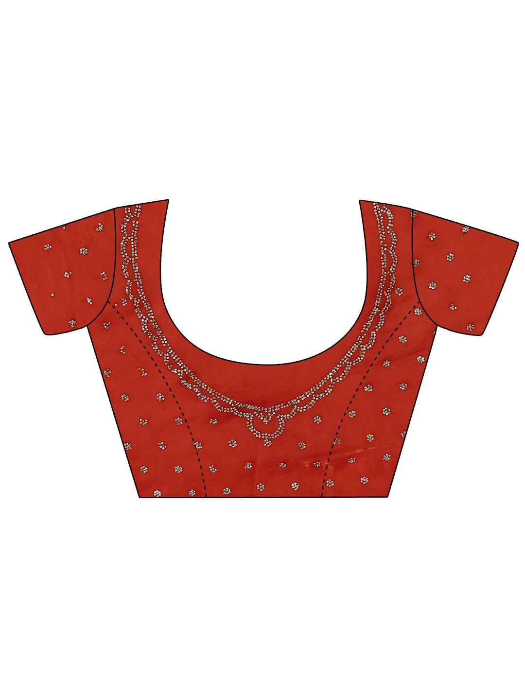 Libas Burnt Orange Embellished Tissue Saree