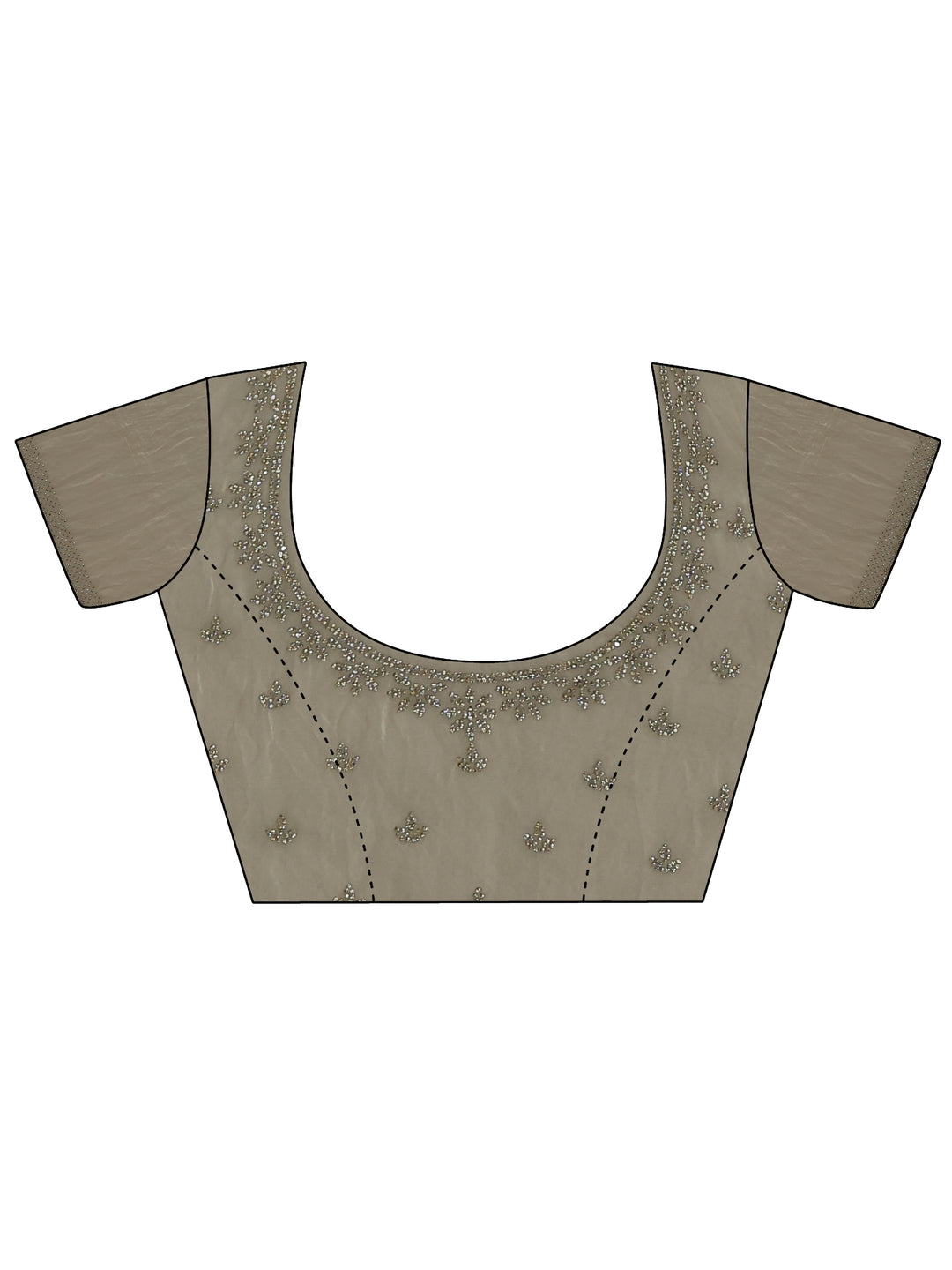 Libas Taupe Embellished Tissue Saree