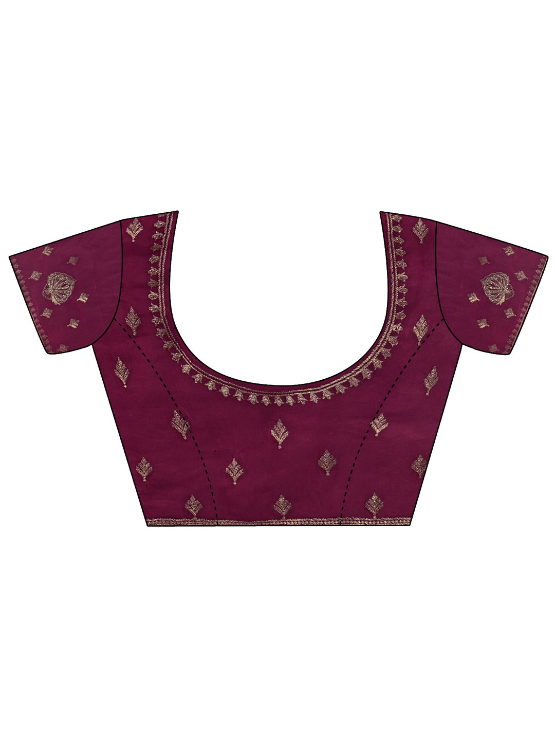 Libas Burgundy Ethnic Embroidered Stone Work Tissue Saree