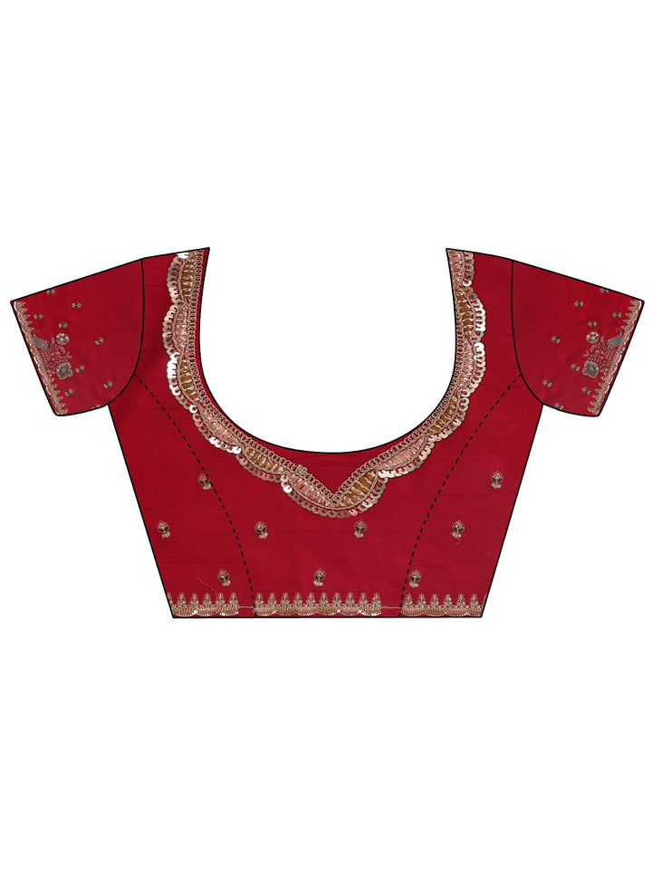 Libas Peach Pink Woven Design Tissue Saree with Embroidered Border