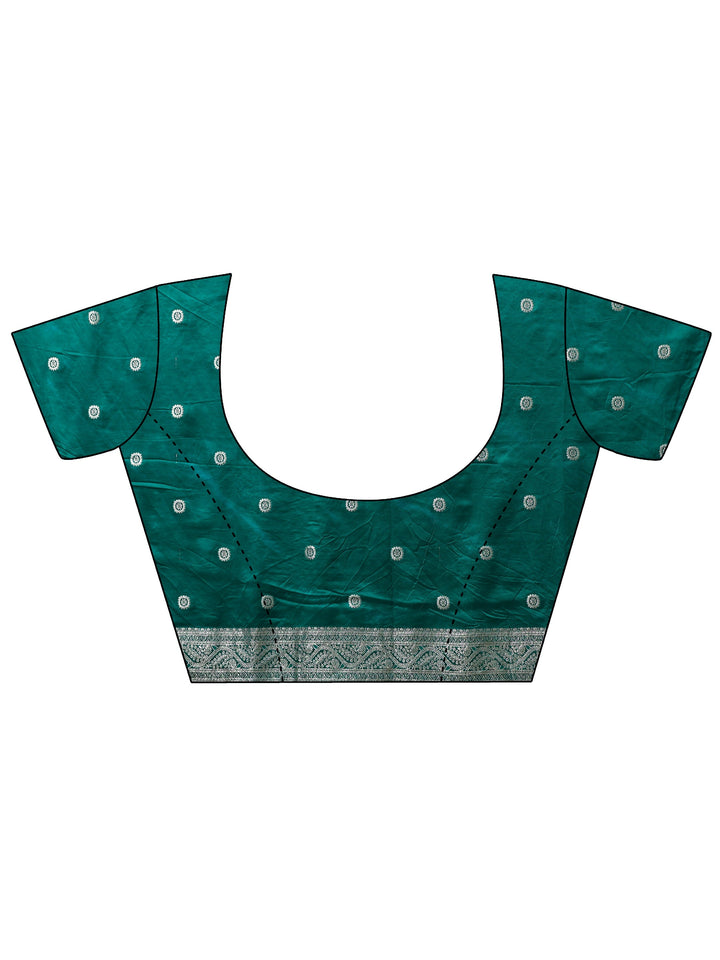 Libas Green Bandhani Woven Design Satin Saree with Stone Work