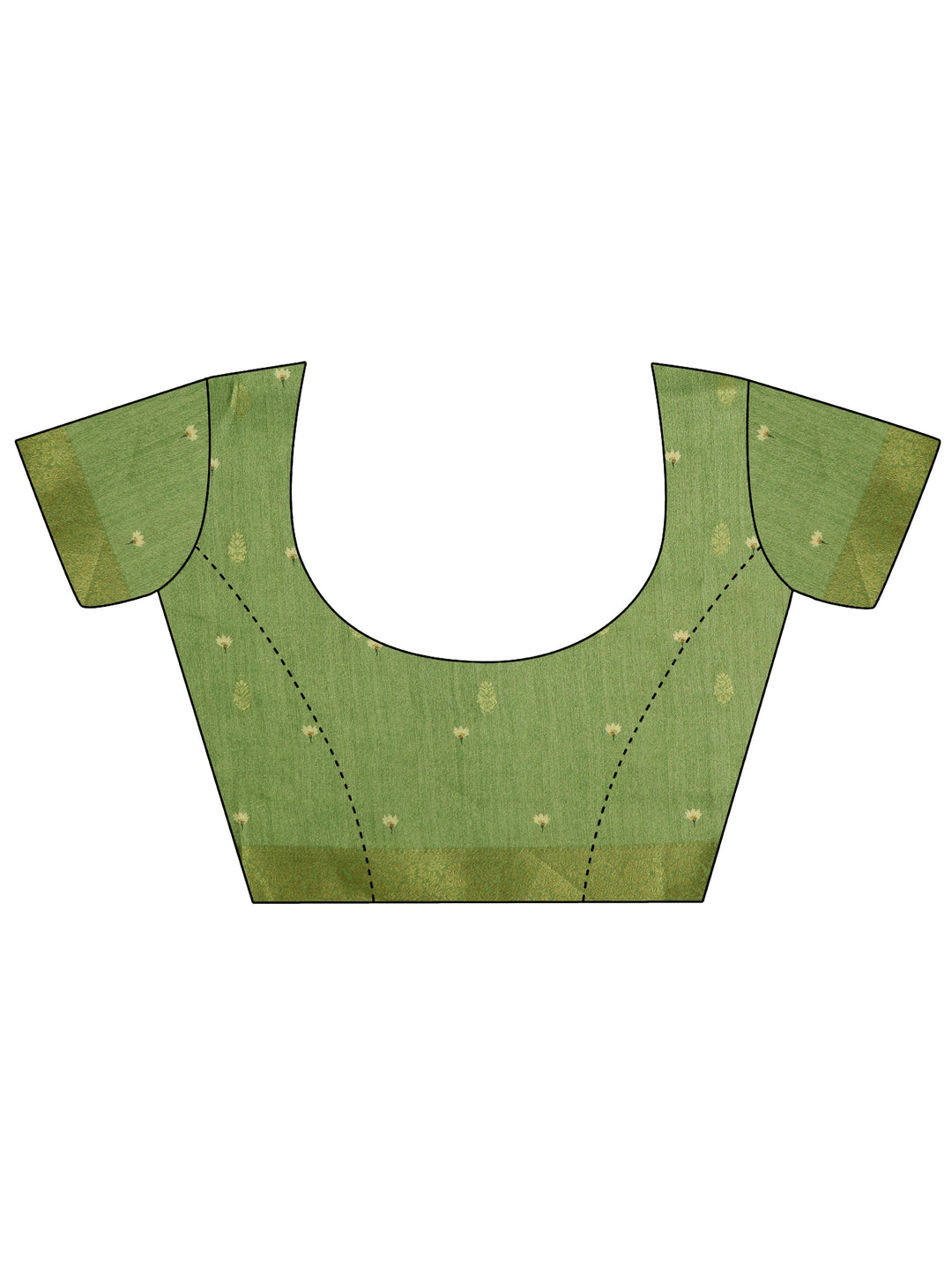 Libas Green Floral Printed Silk Blend Saree