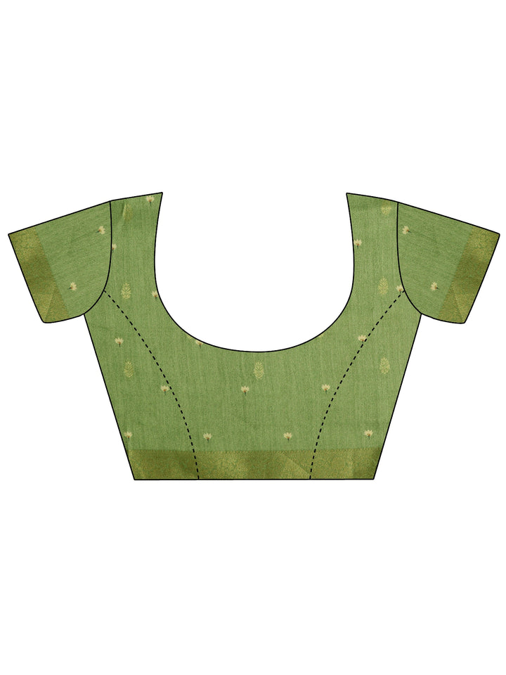 Libas Green Floral Printed Silk Blend Saree