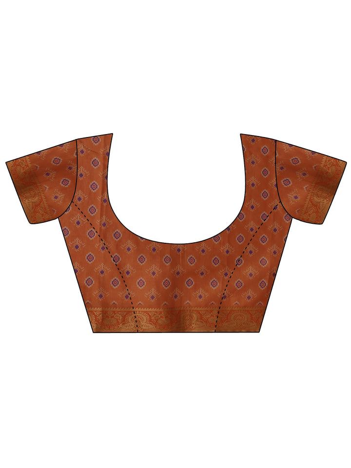 Libas Purple Patola Motif Printed Silk Blend Saree