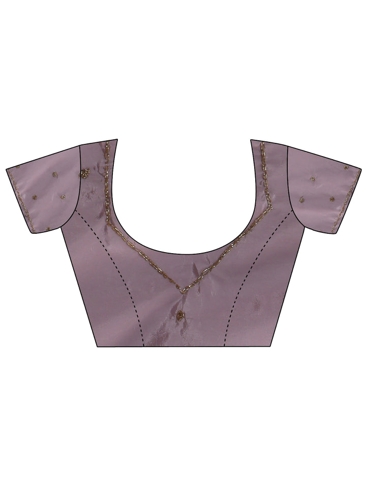 Libas Lavender Satin Saree with Applique Design