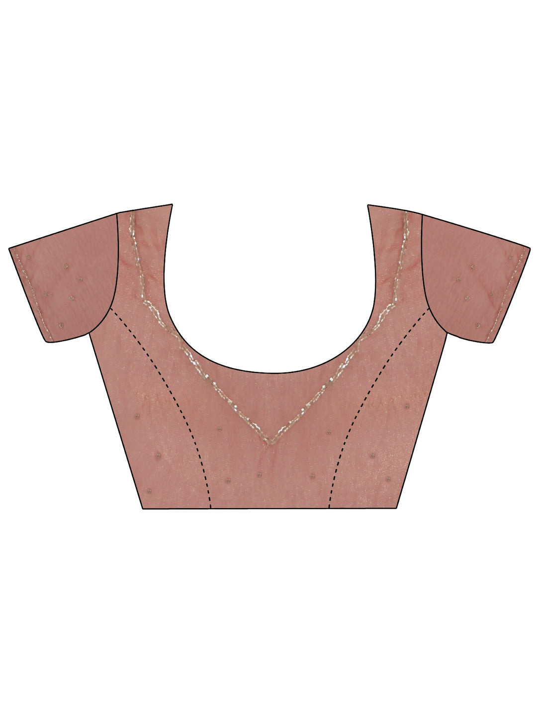 Libas Pink Embellished Tissue Saree with Applique Work