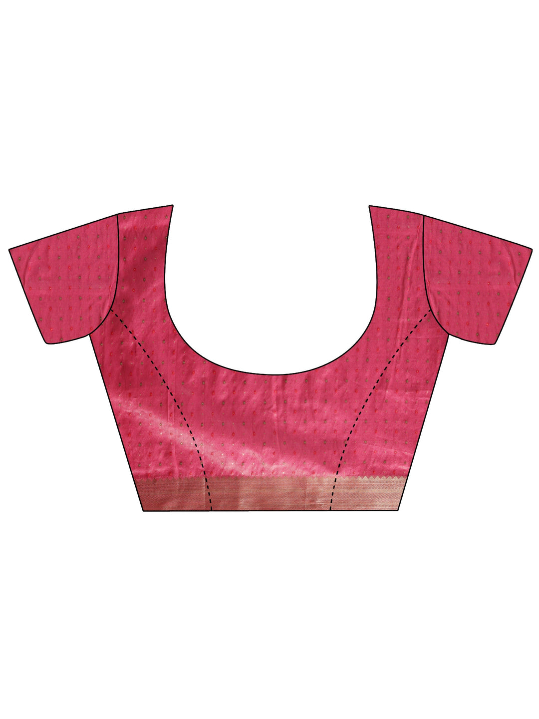 Libas Pink Woven Design Silk Blend Tassel Saree