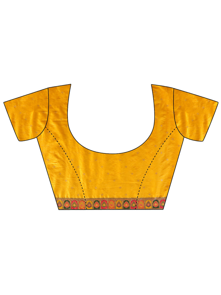Libas Mustard Ethnic Woven Design Satin Saree