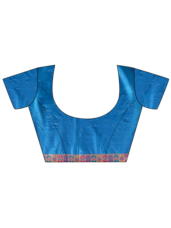 Libas Royal Blue Ethnic Woven Design Satin Saree