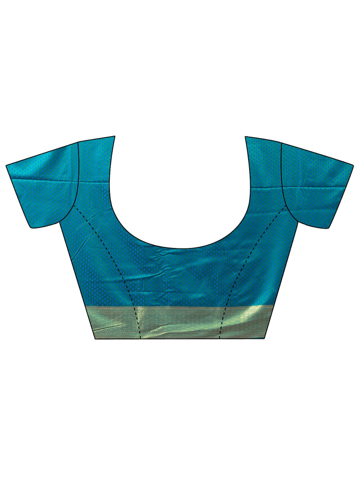 Libas Blue Banarasi Satin Tassel Saree
